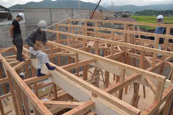 福岡県朝倉郡筑前町中牟田01　注文住宅建築現場リポート④　～上棟式～