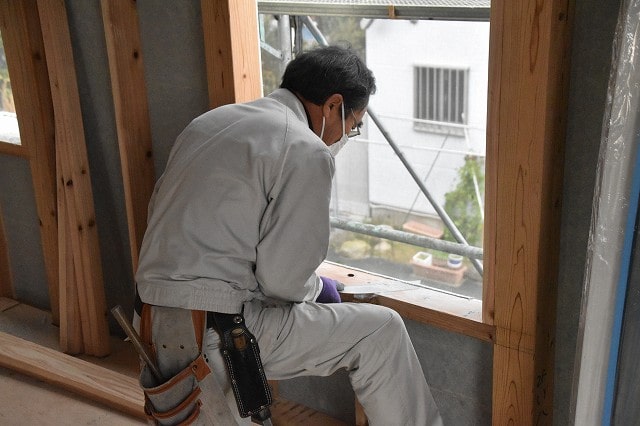 「福岡市東区08」注文住宅現場リポート⑤【木工事】【サッシ】