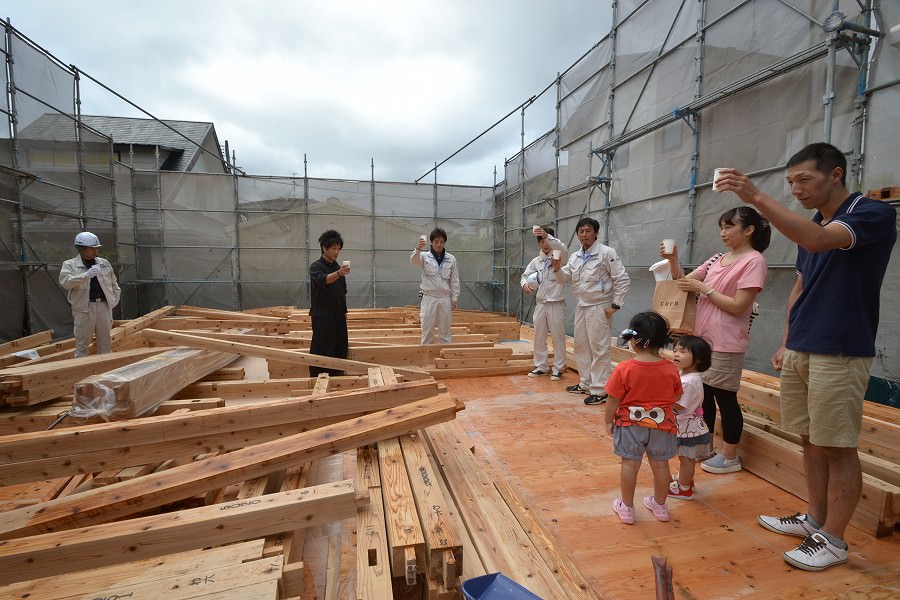 福岡県春日市紅葉ヶ丘西03　注文住宅建築現場リポート⑤　～上棟式～