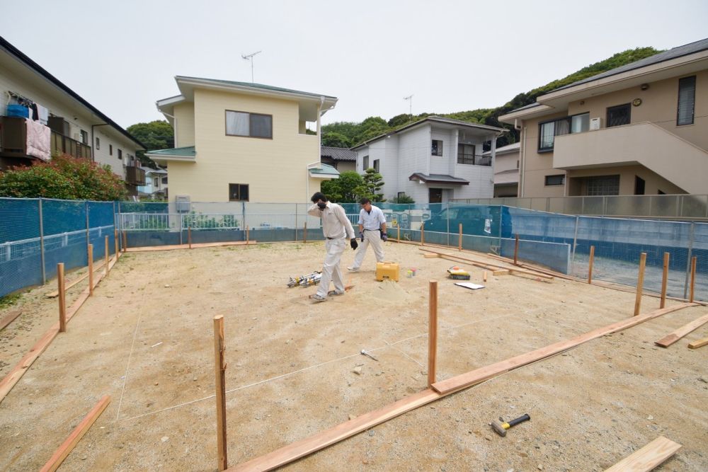 「福岡市早良区東入部01」注文住宅現場リポート②【基礎工事】【遣り方】