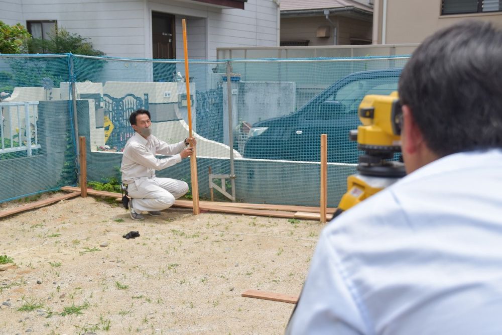 「福岡市早良区東入部01」注文住宅現場リポート②【基礎工事】【遣り方】