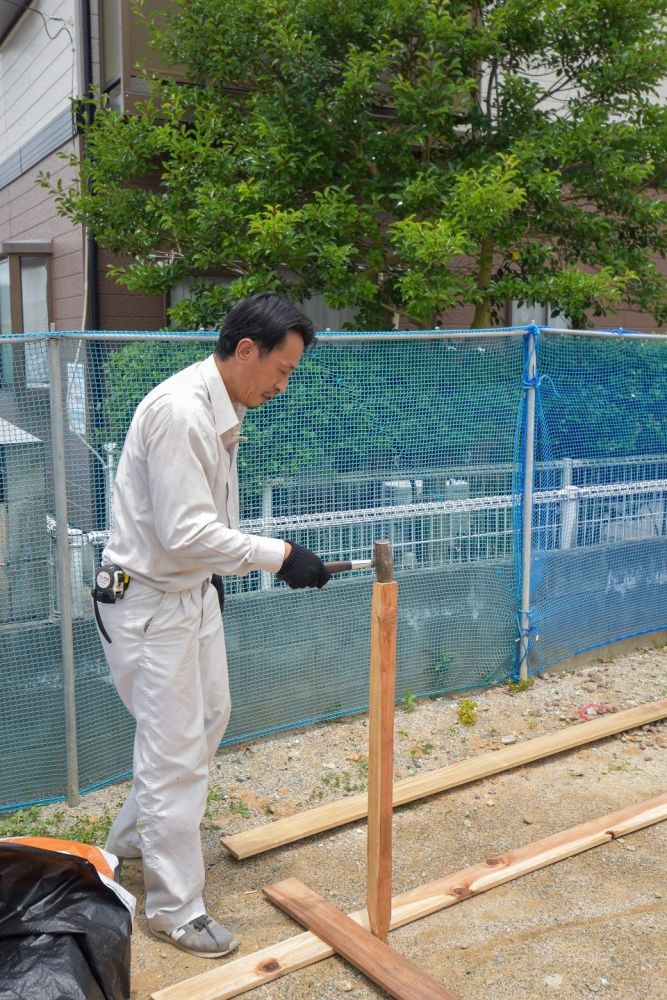 「福岡市早良区東入部01」注文住宅現場リポート②【基礎工事】【遣り方】