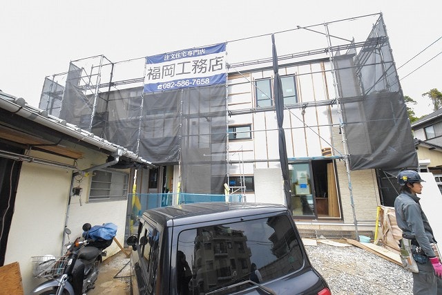 「福岡市東区07」注文住宅現場リポート⑧【外装工事】【通期胴縁】
