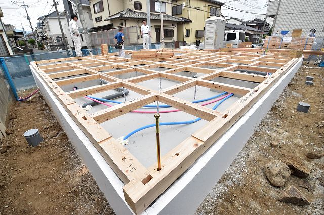 「福岡市西区03」注文住宅現場リポート④【木工事】【土台敷き】