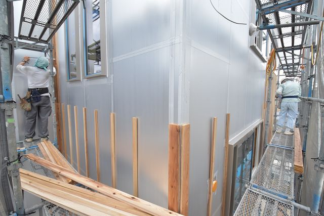 「福岡市西区03」注文住宅現場リポート⑧【外装工事】【通期胴縁】