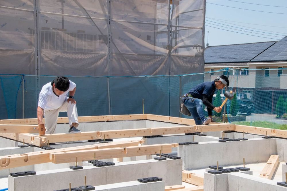 福岡県糟屋郡久山町01　注文住宅建築現場リポート⑤　～木工事・土台敷き～