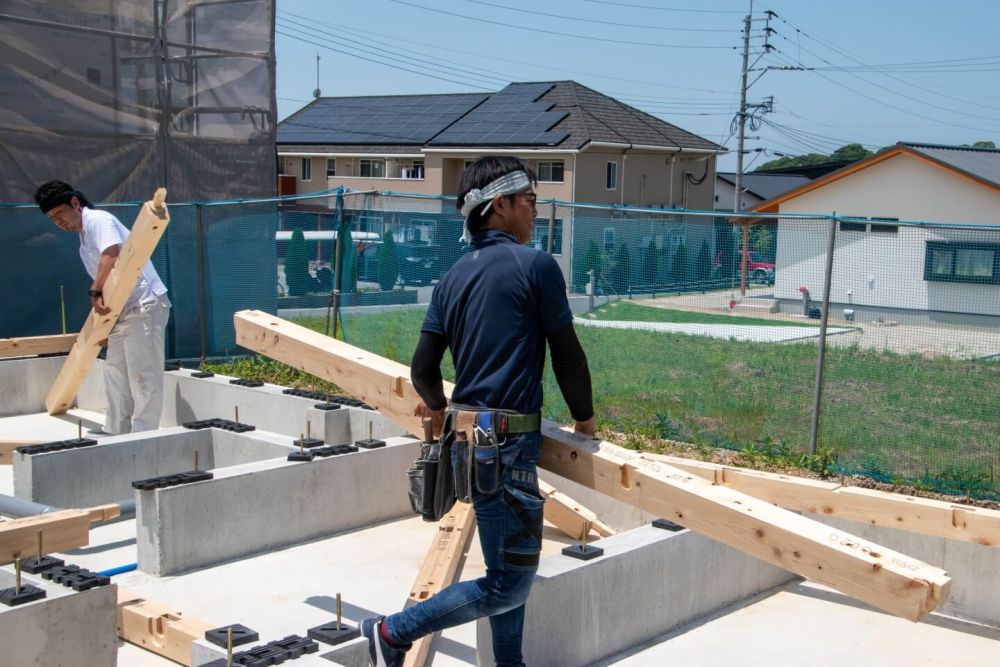 福岡県糟屋郡久山町01　注文住宅建築現場リポート⑤　～木工事・土台敷き～