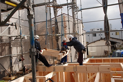 福岡市南区高木03 注文住宅建築現場リポート③ ~建方~