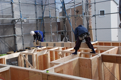 福岡市南区高木03 注文住宅建築現場リポート③ ~建方~