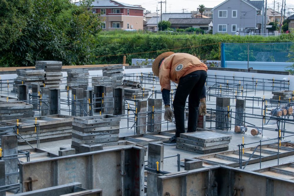 福岡県那珂川市06　注文住宅建築現場リポート②　～基礎工事・型枠取り付け～