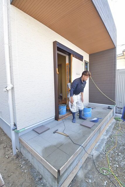 「福岡市西区03」注文住宅現場リポート⑩【タイル工事】【タイル】
