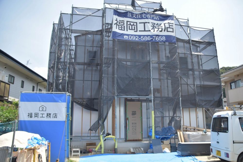「福岡市早良区東入部01」注文住宅現場リポート⑥【外装工事】【サイディング】