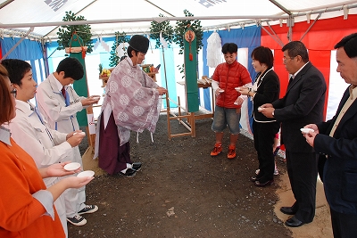 福岡市南区高木03 注文住宅建築現場リポート① ~地鎮祭~