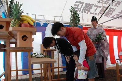 福岡市南区高木03 注文住宅建築現場リポート① ~地鎮祭~