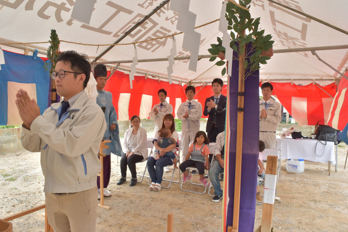 「福津市宮司01」注文住宅現場リポート①【地鎮祭】