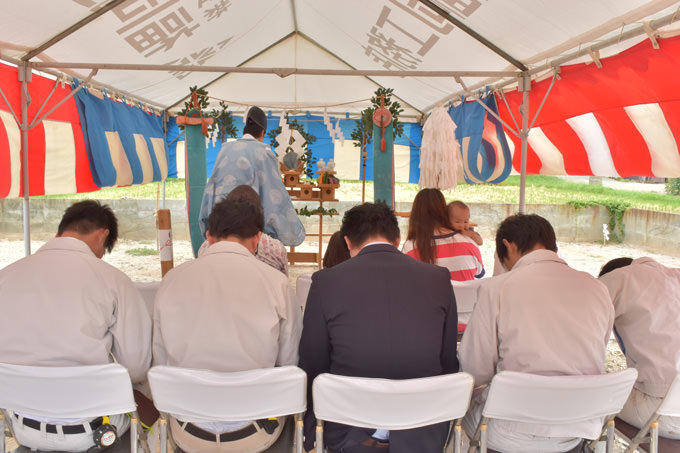 「福津市宮司01」注文住宅現場リポート①【地鎮祭】