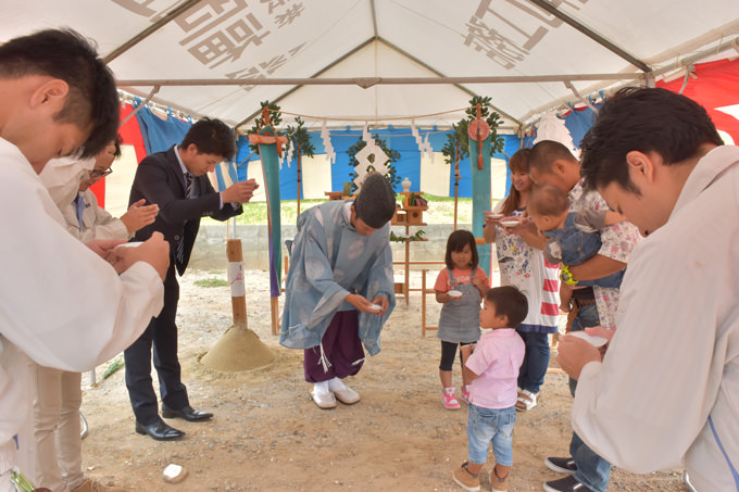 「福津市宮司01」注文住宅現場リポート①【地鎮祭】