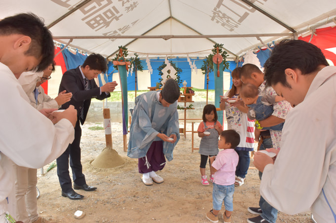 福岡県福津市宮司01　注文住宅建築現場リポート①　～地鎮祭～