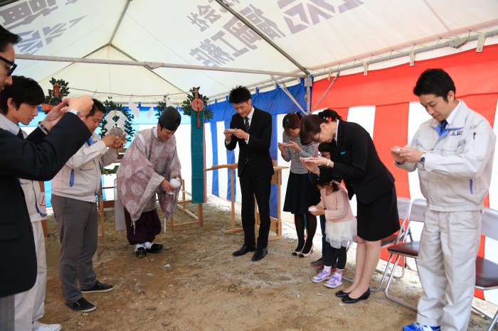 福岡県宗像市01　注文住宅建築現場リポート①　～地鎮祭～