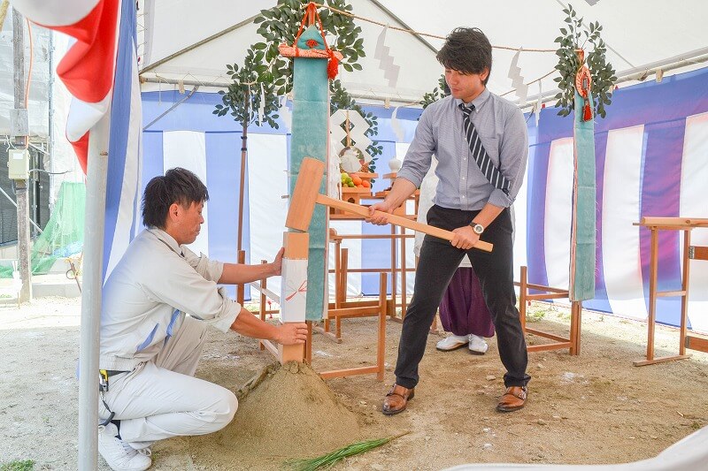 「福岡市城南区02」注文住宅現場リポート①【地鎮祭】