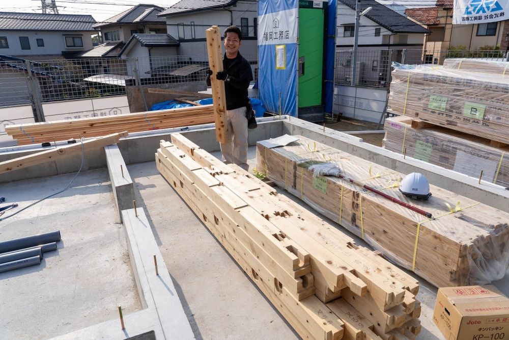「福岡市城南区05」注文住宅現場リポート③【木工事】【土台敷き】