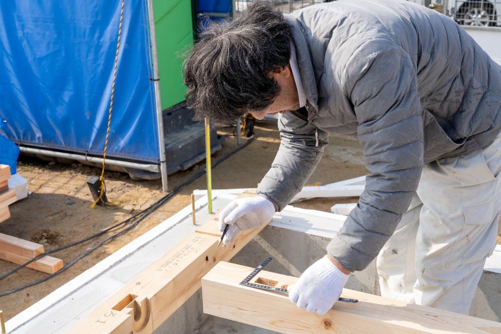 「福岡市城南区05」注文住宅現場リポート③【木工事】【土台敷き】