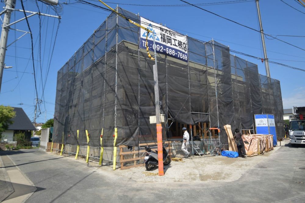 福岡市早良区小田部02　注文住宅建築現場リポート④　～祝・上棟式2日目～