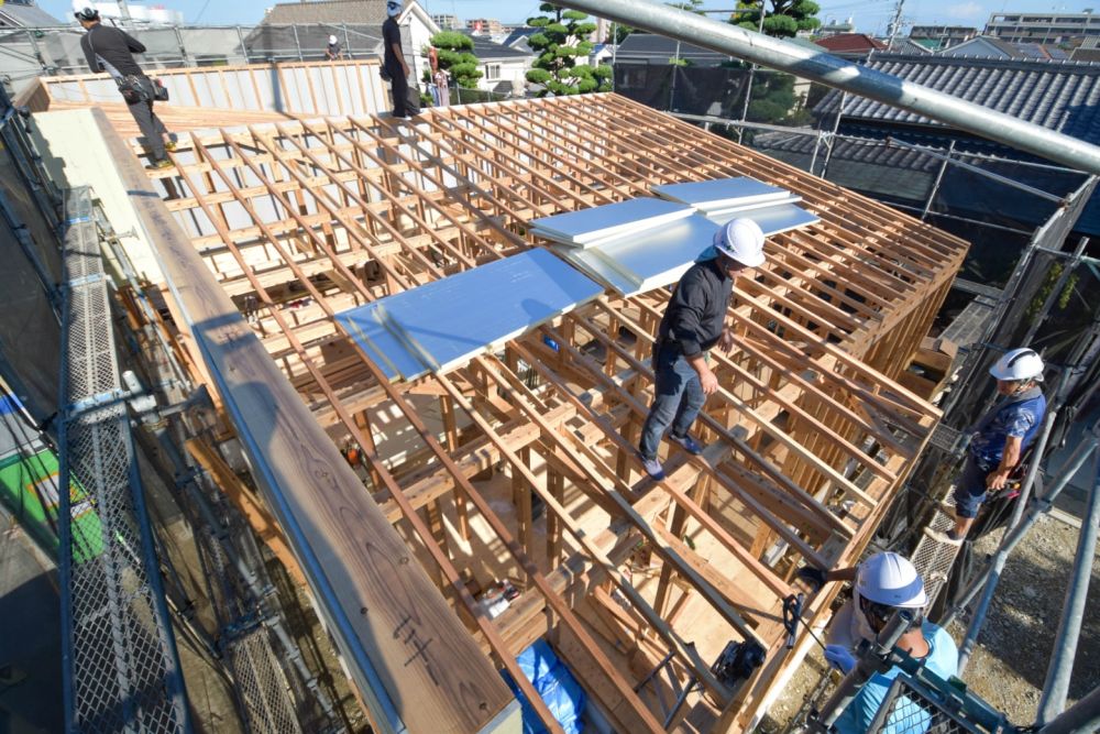 福岡市早良区小田部02　注文住宅建築現場リポート④　～祝・上棟式2日目～