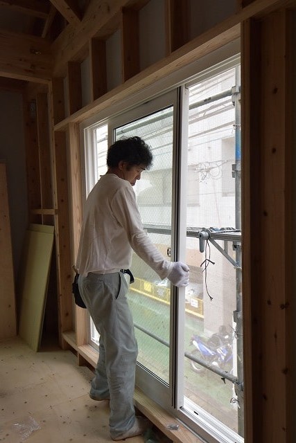 「福岡市中央区03」注文住宅現場リポート⑥【木工事】【サッシ】