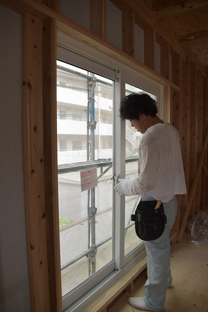 「福岡市中央区03」注文住宅現場リポート⑥【木工事】【サッシ】