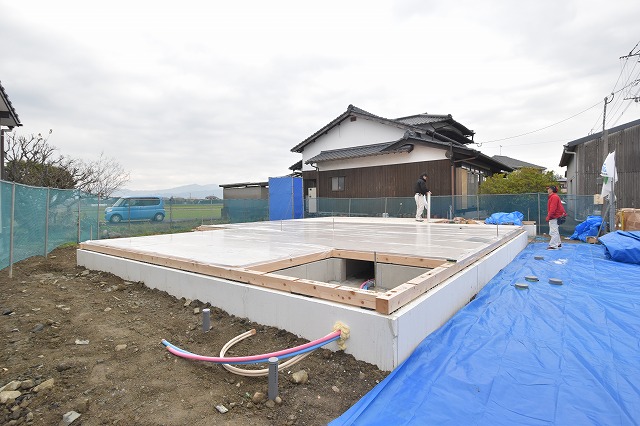 「三井郡大刀洗町02」注文住宅現場リポート④【木工事】【土台敷き】