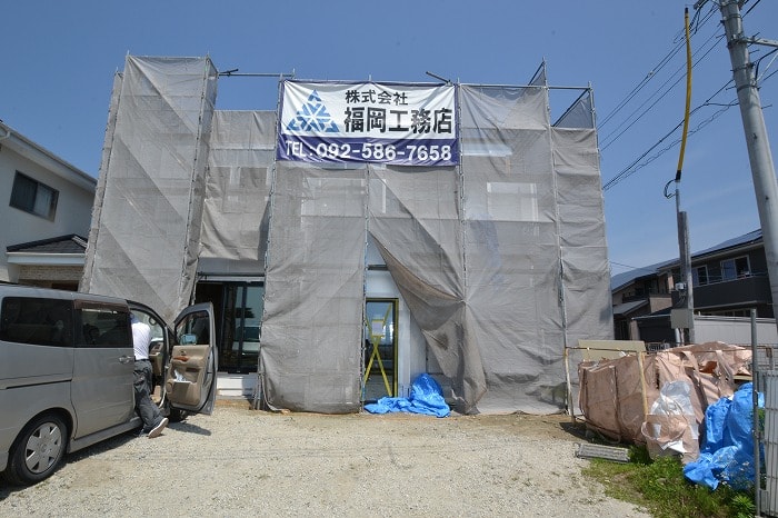 「朝倉郡筑前町東小田01」注文住宅現場リポート⑦【木工事】【外断熱材】