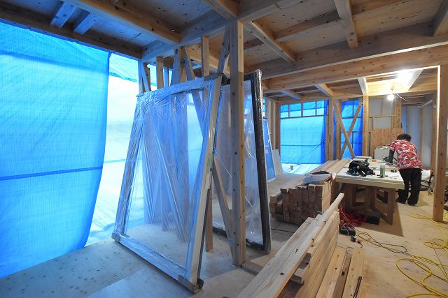 「福岡市早良区曙01」注文住宅現場リポート⑥【木工事】【サッシ】