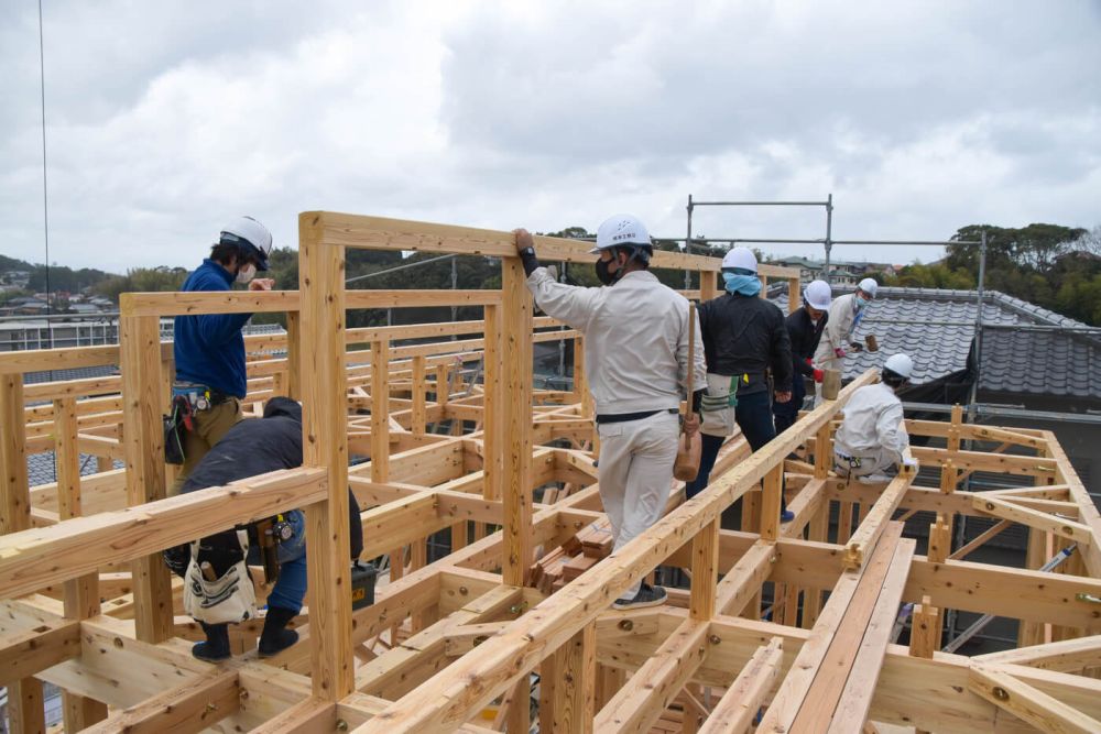 福岡県福津市東福間01　注文住宅建築現場リポート③　～上棟式～