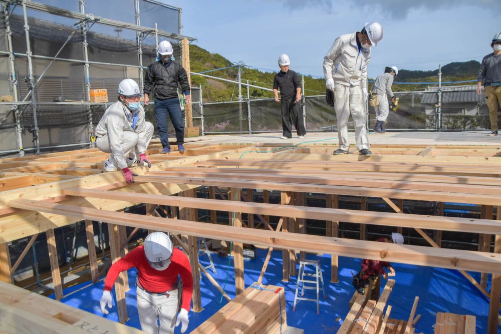 福岡県福津市東福間01　注文住宅建築現場リポート③　～上棟式～