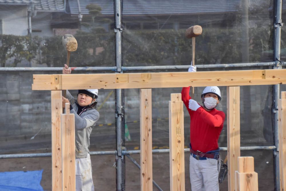 福岡県福津市東福間01　注文住宅建築現場リポート③　～上棟式～