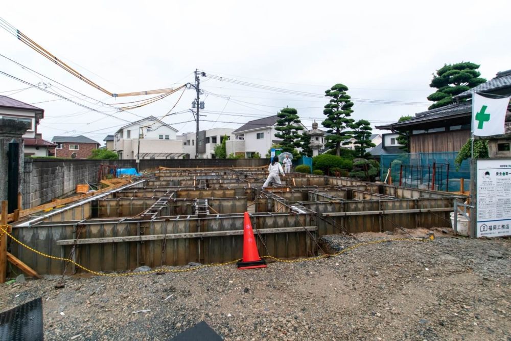 「福岡市早良区小田部02」注文住宅現場リポート②【基礎工事】【土間コン】