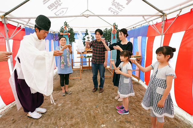 福岡市早良区曙01　注文住宅建築現場リポート①　～地鎮祭～