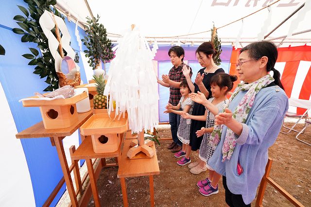 福岡市早良区曙01　注文住宅建築現場リポート①　～地鎮祭～