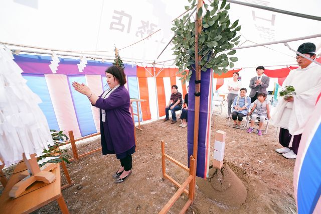 福岡市早良区曙01　注文住宅建築現場リポート①　～地鎮祭～