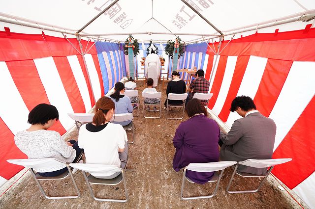 福岡市早良区曙01　注文住宅建築現場リポート①　～地鎮祭～