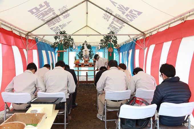 福岡市南区五十川02　注文住宅建築現場リポート①　～地鎮祭～