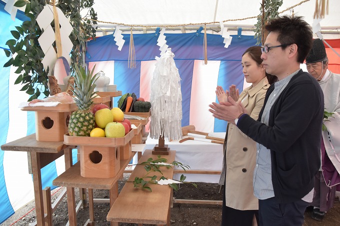 福岡市南区五十川02　注文住宅建築現場リポート①　～地鎮祭～